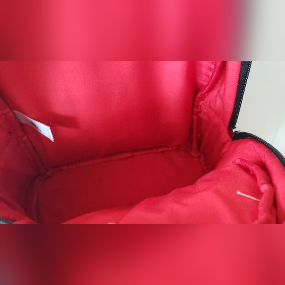 Disney Parks Minnie Mouse Bows Mini Backpack Red Black Travel Bag - Picture 2 of 7